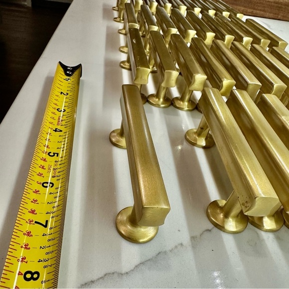 6 - Pack Solid Brass Cabinet Pulls 3” Hole Center (in Brush Gold Finish) - Picture 11 of 12